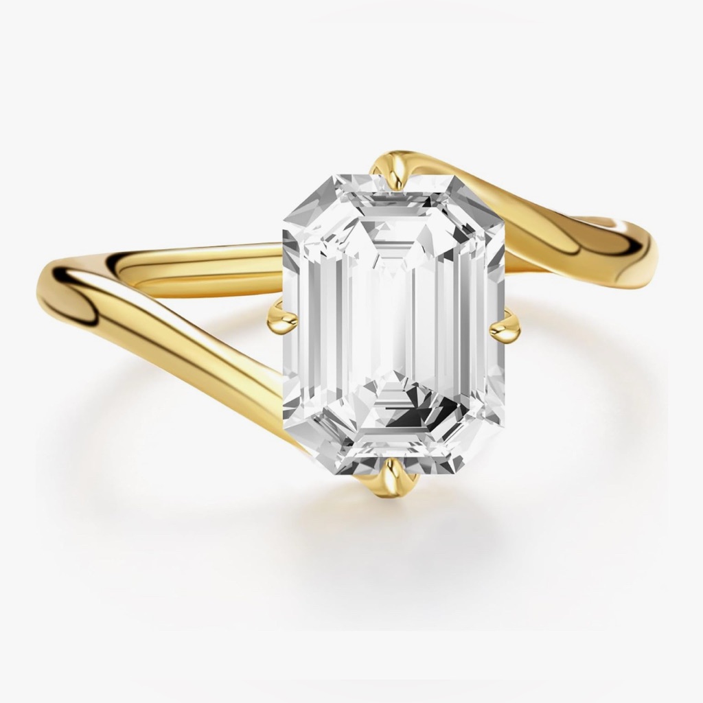 Art Deco Dillard 18kt Gold Vermeil White Sapphire Square Cocktail Ring 7 115$